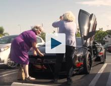 Grannies looking for the trunk latch on a Lamborghini