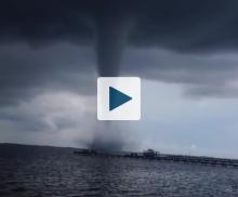 A waterspout tornado